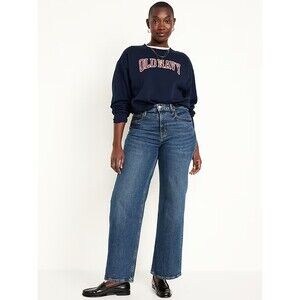 Old Navy Extra High Rise Sky Hi Wide Leg Size 18 Kiera Wash Denim Blue Jeans NWT